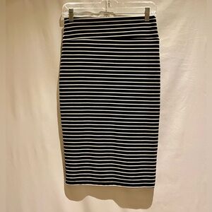 Popular Basics Black & White Striped Pencil Skirt, size M